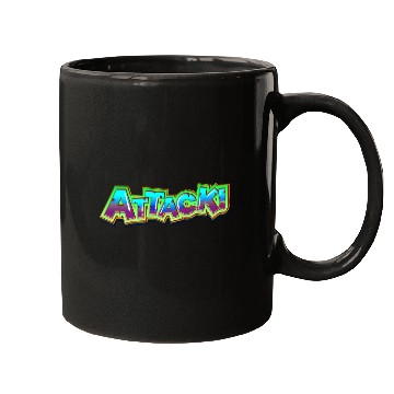 Discover Attack typography Mugs