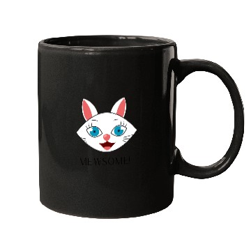 Discover Mewsome White Cat Face Mugs