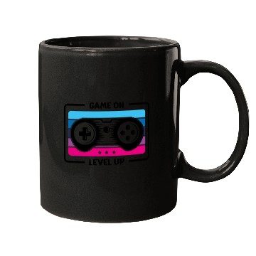 Discover Game on level up illustration black Mugs