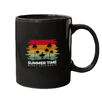 Discover line retro style beach summer time california Mugs