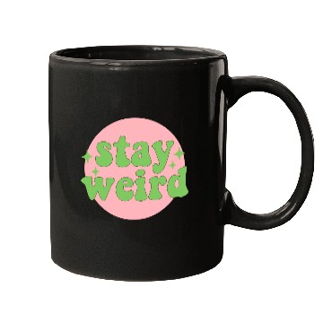 Discover Stay weird 80s yellow stars Mugs