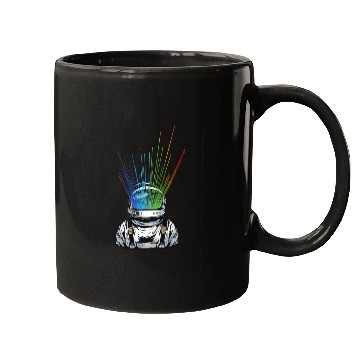Discover Space Light Astronaut - Rainbow Rays Mugs