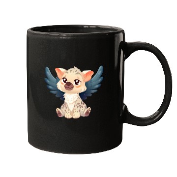 Discover Kawaii Hyena Angel - Sweet Flight through the Mugs