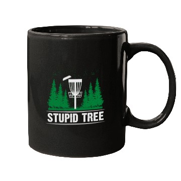 Discover Funny Disc Golf Stupid Tree Art Frisbee Mugs