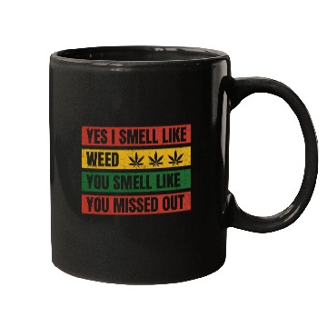 Discover Yes I Smell Like Weed Retro Flag Mugs