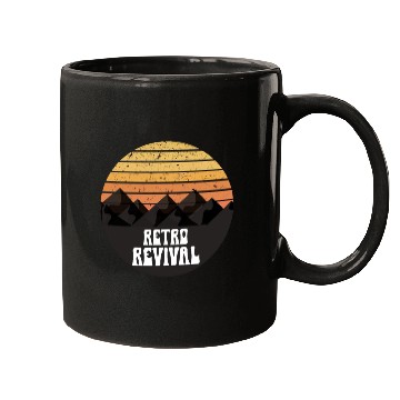 Discover Retro revival camping mountains sunset Mugs