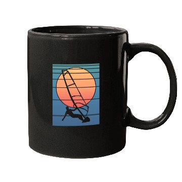 Discover Retro Sunset Windsurfing Mugs