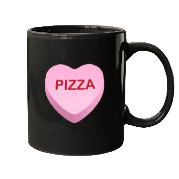 Discover Pizza Candy Heart Mugs