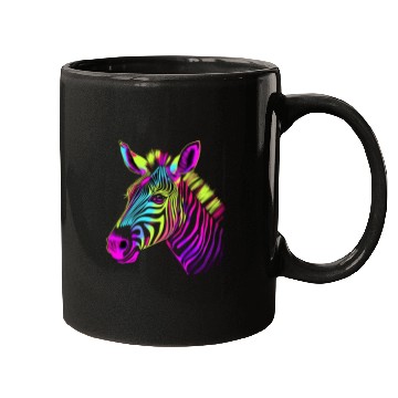 Discover Zebra Neon Colors Portrait Mugs