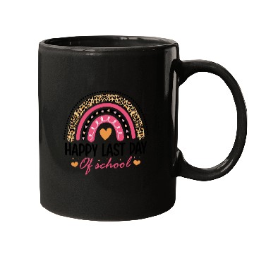 Discover Leopard Rainbow Last Day Of School Teacher Mugs