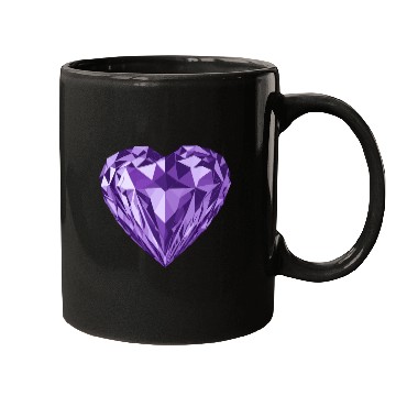 Discover Glossy purple diamond heart Mugs