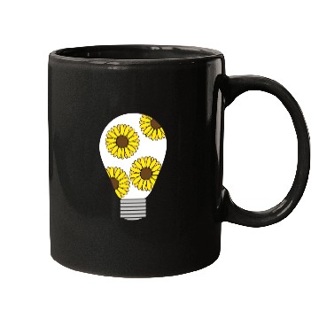 Discover Light Bulb With Yellow Sunflowers Mugs