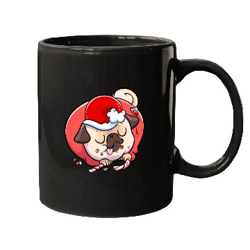 Discover Pug Elf Candy Cane Mugs