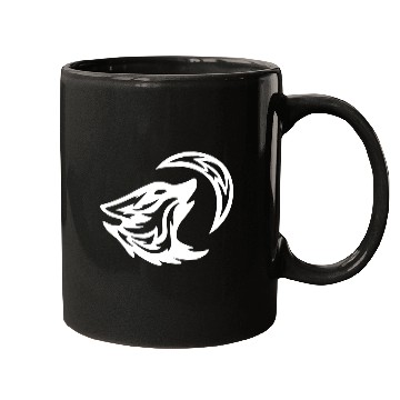 Discover Tribal White Howling Wolf Tattoo 70s Mugs