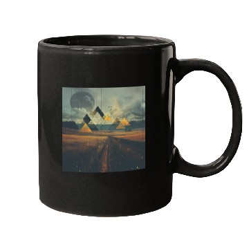Discover Geometric Abstract Landscape [Surreal Aesthetic] Mugs