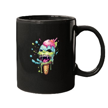Discover Psycho ice cream smiling color splash Mugs