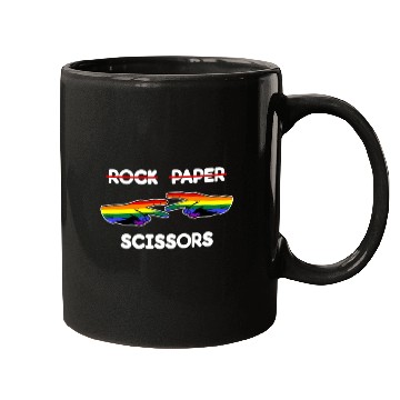 Discover Rock Paper Scissors Funny Lesbian Pride LGBT Cute Mugs