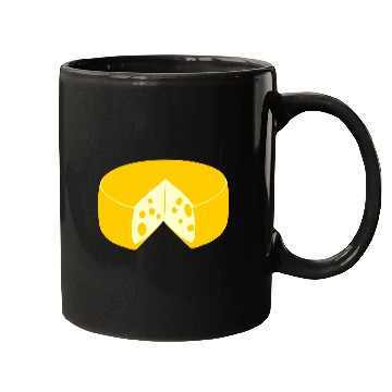 Discover Cheese golden yellow with point cut out front view Mugs