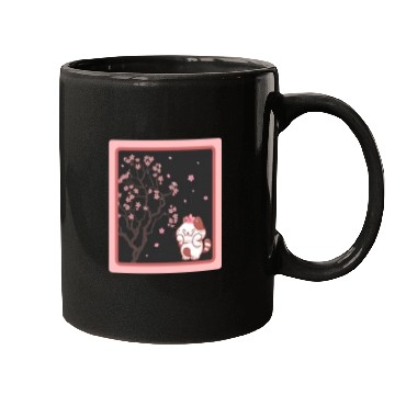 Discover Cherry Blossom Mugs, Kawaii Cat Cherry Blossom