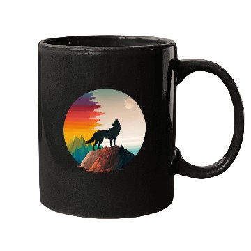 Discover LGBTQIA+ Majestic wolf on the mountain top Mugs