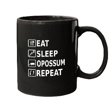 Discover Eat Sleep Opossum Repeat Funny Saying Animal Mugs