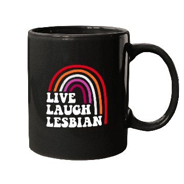 Discover Live Laugh Lesbian Rainbow Mugs