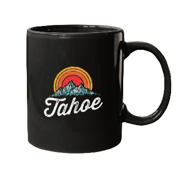 Discover Lake Tahoe Mountain 80s Mugs