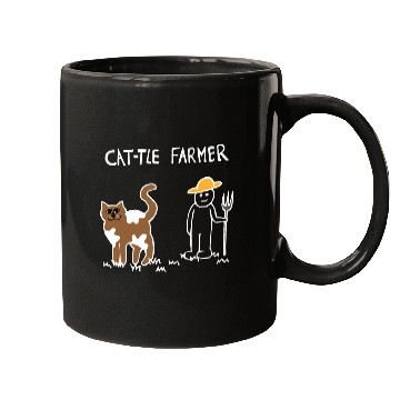Discover Cattle Cat Farmer (White) Mugs
