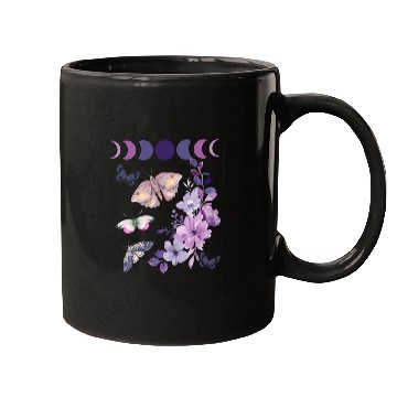 Discover Violet Purple Moon Moth Flower Mugs