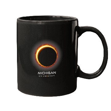 Discover 2024 Michigan Eclipse Memento Souvenir April 8 Mugs