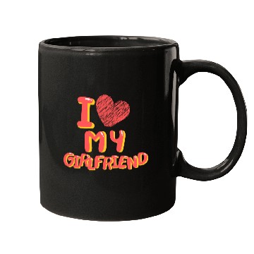 Discover I Love My Girlfriend Heart Balloons Black Mugs