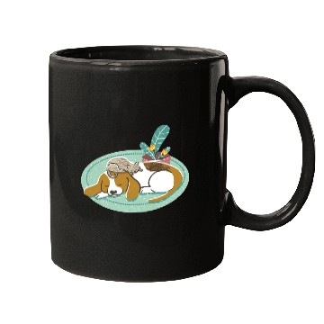 Discover Sleepy Beagle And Cat Mugs