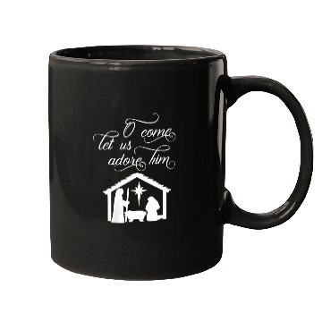 Discover Christian Adore Him Jesus Birth Nativity Mugs
