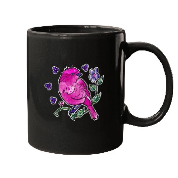 Discover Fuchsia Pink Bird Mugs