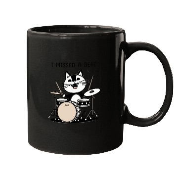 Discover I Missed A Beat Funny Cat Drummer Mugs