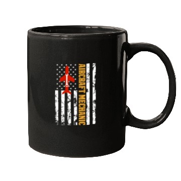Discover AIRCRAFT MECHANIC USA FLAG Mugs