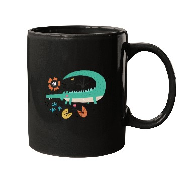 Discover Happy Green Crocodile Mugs