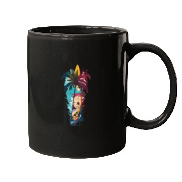 Discover Surfing board summer waves Mugs