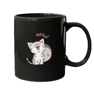 Discover Cute cat meow Mugs