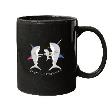 Discover Shark Unicorn Embrace Differences Mugs