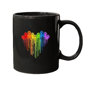 Discover Dog Paws Rainbow Heart Dog Lover Gay Pride LGBT Mugs