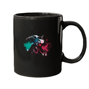 Discover Colerfull Splash Art Farm animals Goat head Mugs