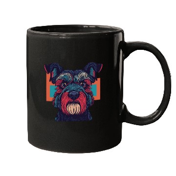 Discover Retro Schnauzer Portrait Mugs