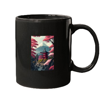 Discover Asia Landscape Serene Mount Fuji Mugs