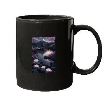 Discover Asia Landscape by night Serene Mount Fuji Mugs