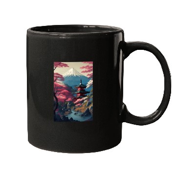 Discover Asia Landscape Serene Mount Fuji Mugs