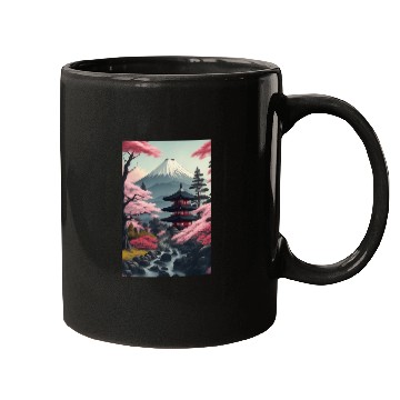 Discover Asia Landscape Serene Mount Fuji Mugs