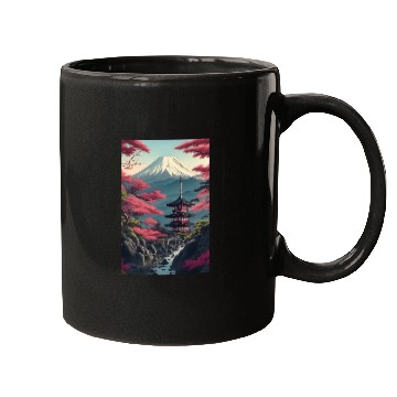 Discover Asia Landscape Serene Mount Fuji Mugs