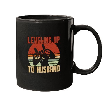 Discover Retro Leveling Up To Husband Est 2023 Promoted Mugs
