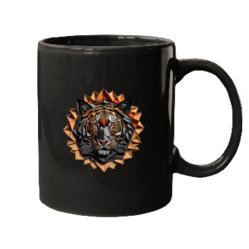 Discover Exquisite Tiger Origami Mandala Art Mugs